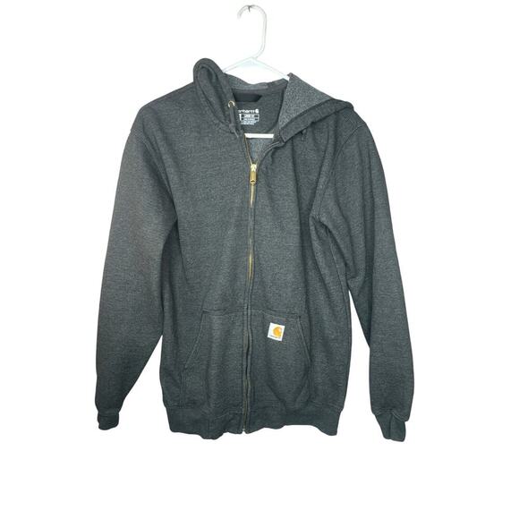 Carhartt Loose Fit Full Zip Hoodie Men’s Small Heavyweight Gray Cotton Blend - Picture 1 of 6